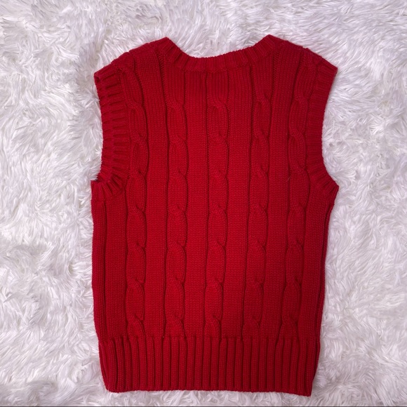 Chaps Toddler 2T Red Cable Knit Sweater Vest - Picture 4 of 4